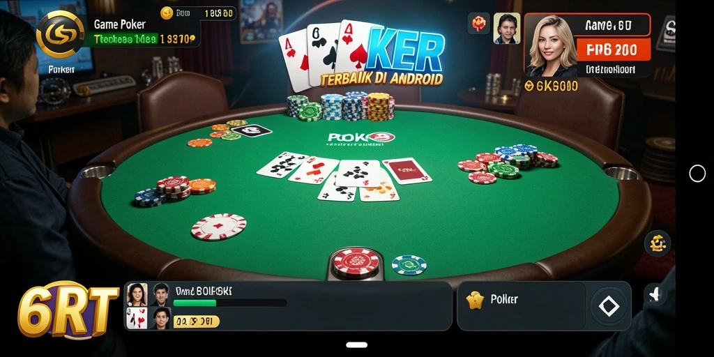 Tampilan antarmuka 6RT yang menawan dan fungsional untuk bermain Poker.