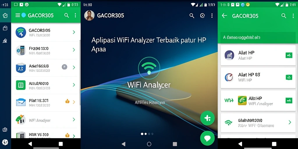 Antarmuka GACOR305 yang menampilkan analisis jaringan WiFi secara real-time.