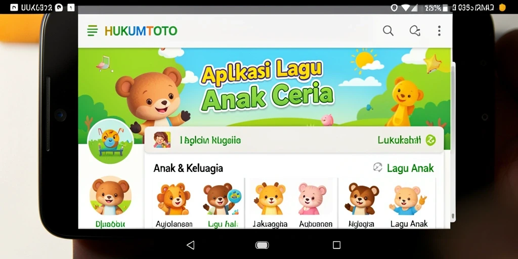 Tampilan antarmuka HUKUMTOTO yang ceria dan ramah anak.