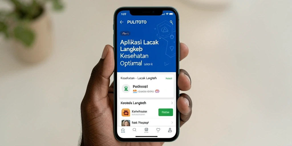 Tampilan antarmuka utama aplikasi PULITOTO untuk Lacak Langkah.