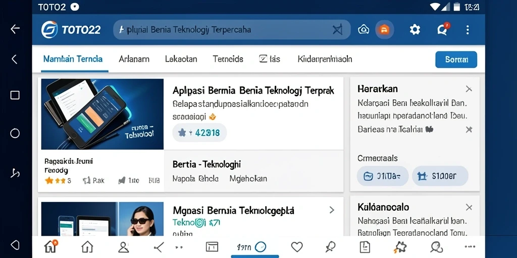 Tampilan antarmuka utama TOTO22 yang modern dan informatif.
